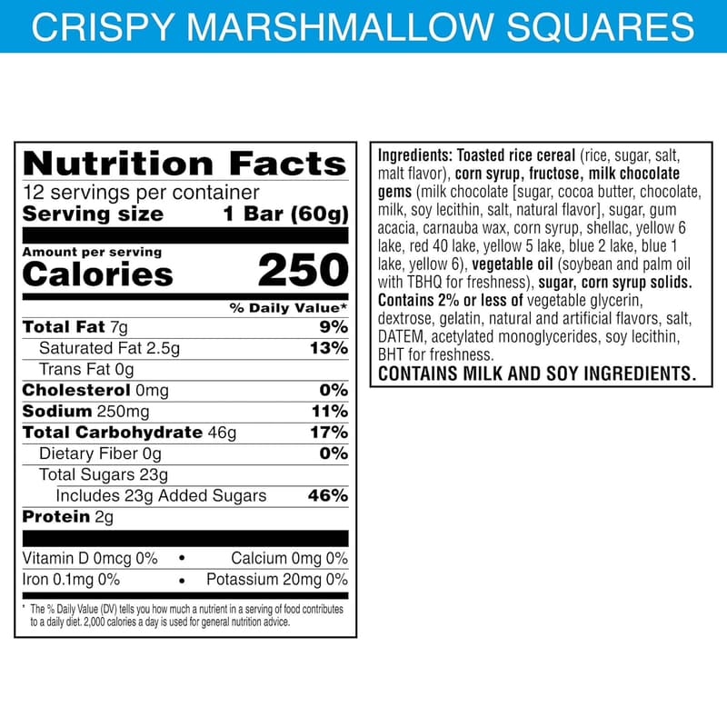 Rainbow Rice Krispies Treats Mega Bars - 25.3oz Box (12 Bars)