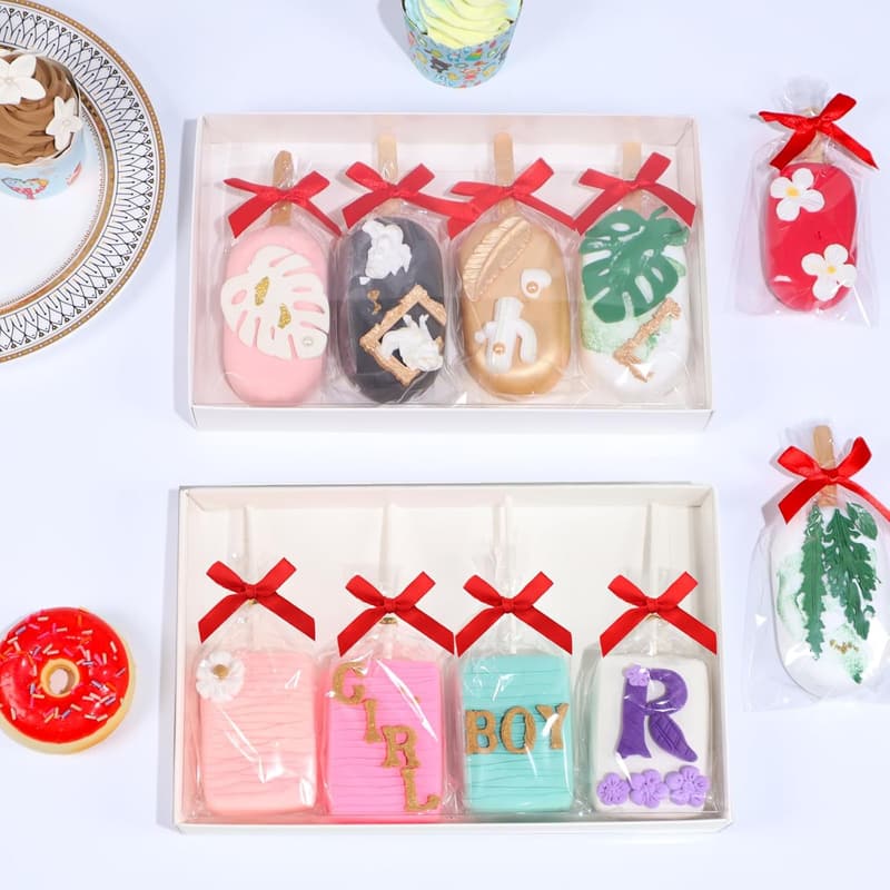 50PCS Clear Rice Krispie Treat Bags with Gold Twist Ties