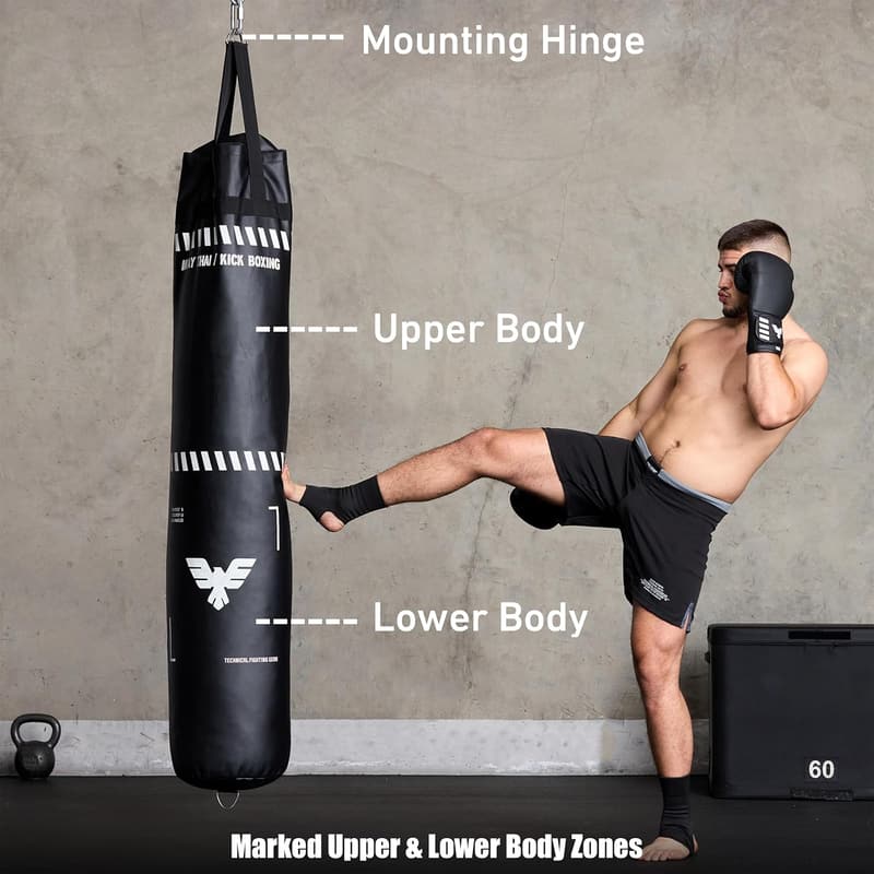 Muay Thai Heavy Bag Set with Gloves and Hand Wraps - 6 Ft