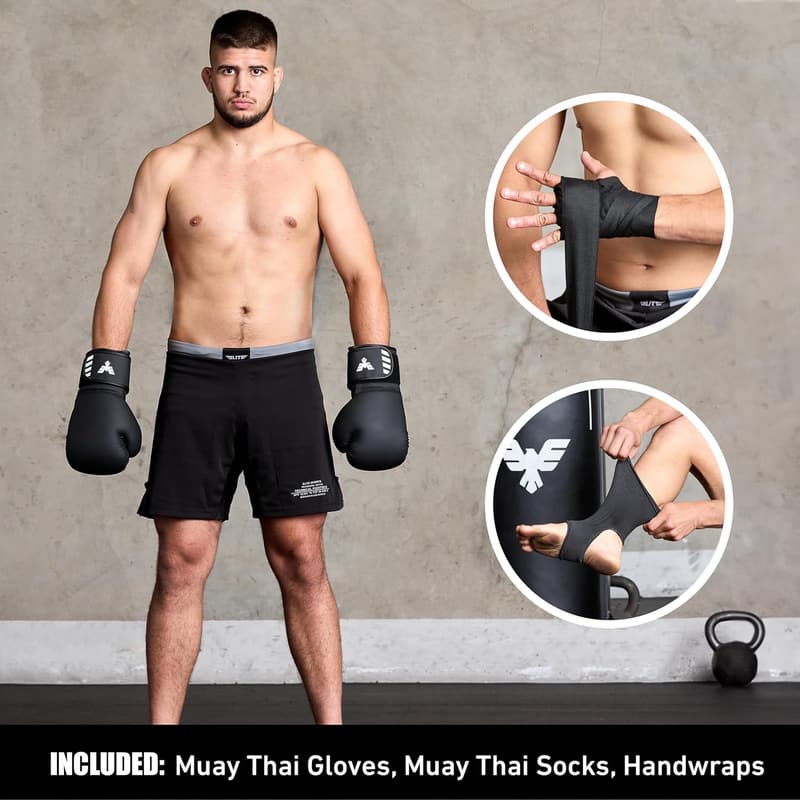 Muay Thai Heavy Bag Set with Gloves and Hand Wraps - 6 Ft