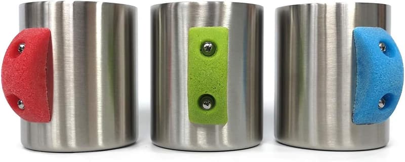 Rock Climbing Mug in Blue Stainless Steel