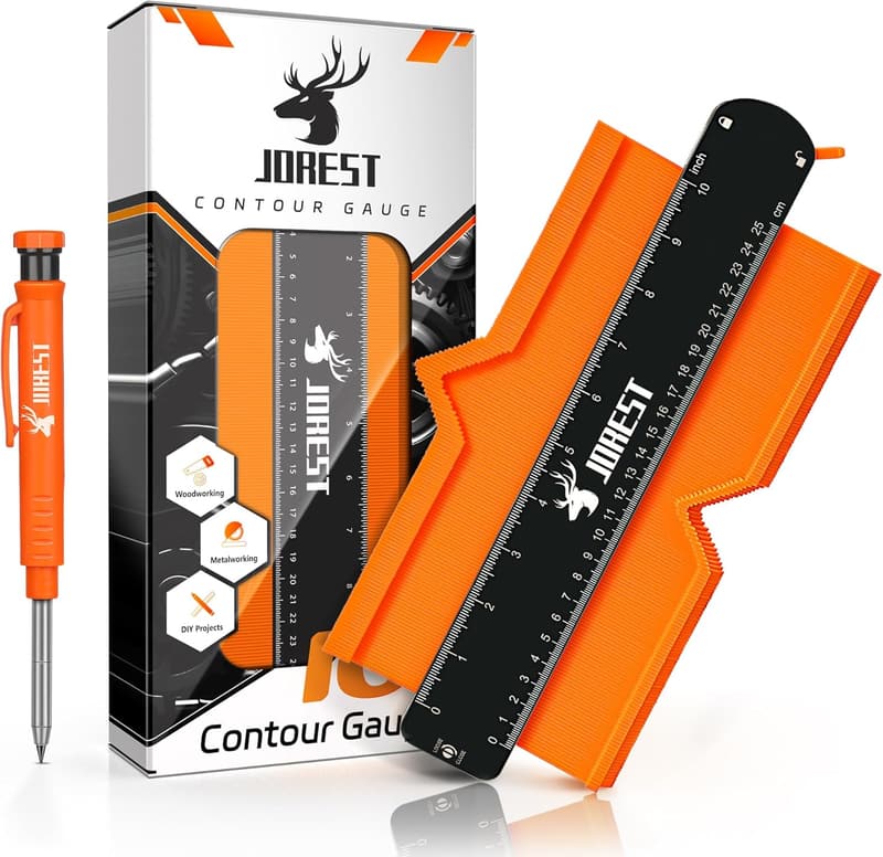 Christmas Gift: 10-Inch Contour Gauge for Men with Carpenter Pencil