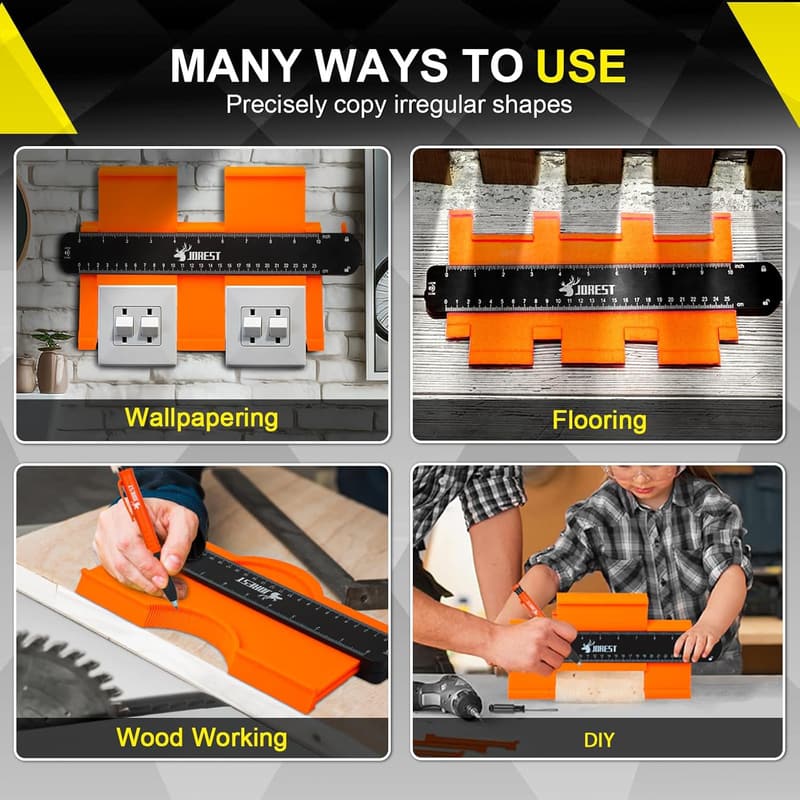 Christmas Gift: 10-Inch Contour Gauge for Men with Carpenter Pencil