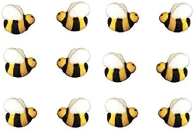 Hand-Painted Sugar Bumble Bee Cake Toppers - Edible Fun Shapes