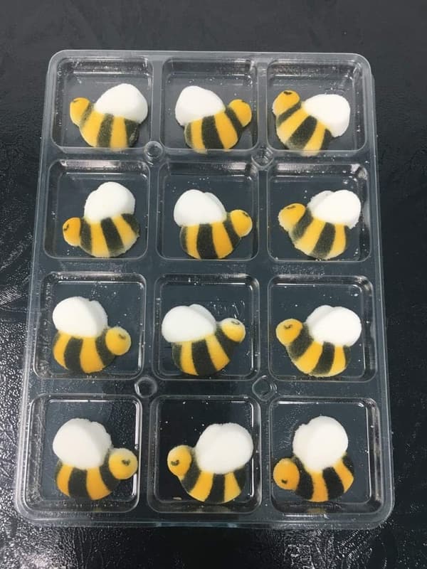 Hand-Painted Sugar Bumble Bee Cake Toppers - Edible Fun Shapes