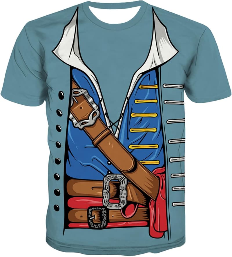 Men's Adult Pirate Costume Shirt with Funny 3D Print