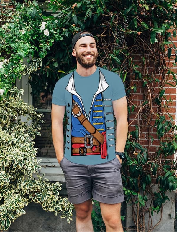 Men's Adult Pirate Costume Shirt with Funny 3D Print