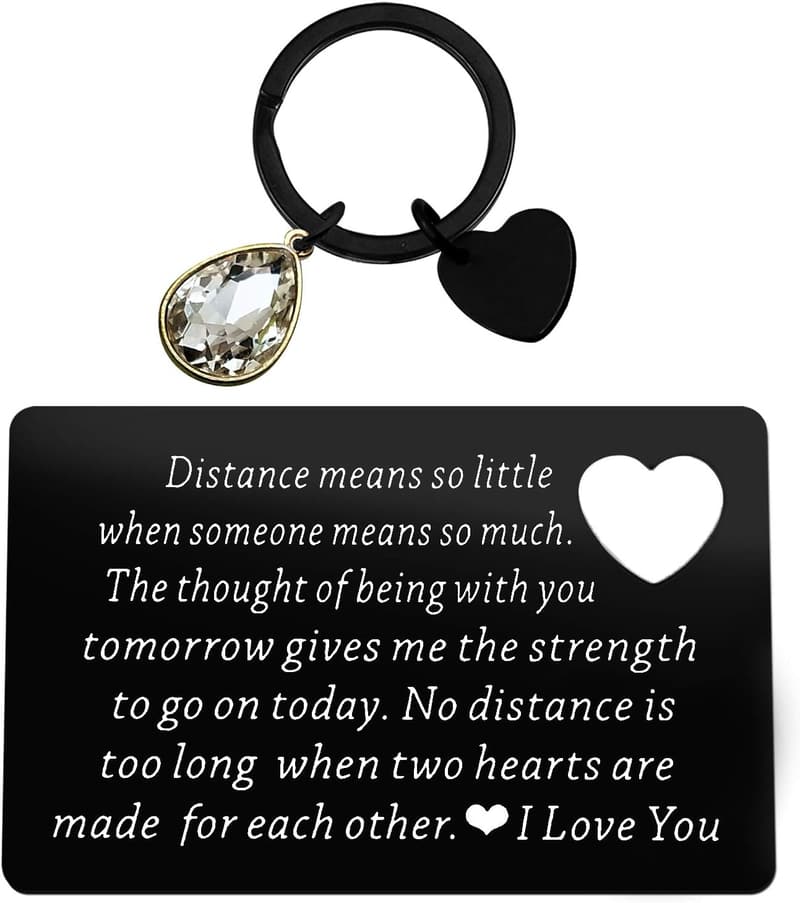Valentine's Day Engraved Wallet Insert for Long-Distance Couples