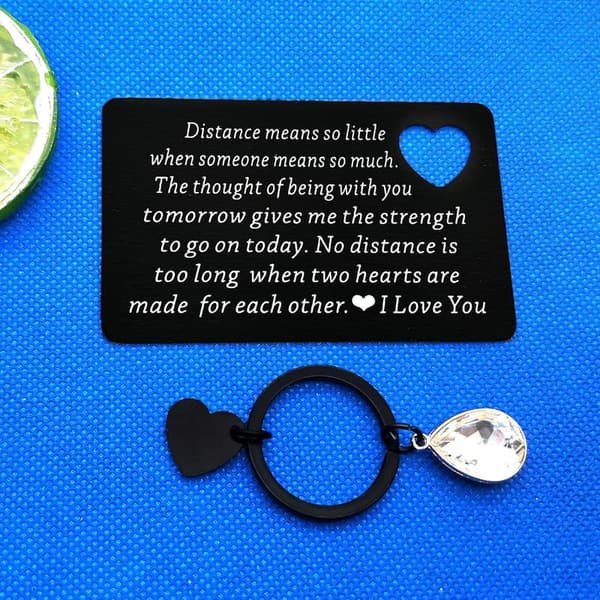 Valentine's Day Engraved Wallet Insert for Long-Distance Couples