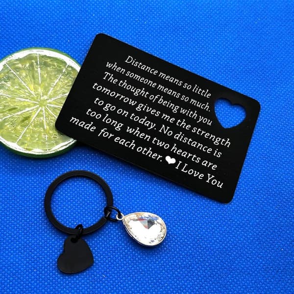 Valentine's Day Engraved Wallet Insert for Long-Distance Couples