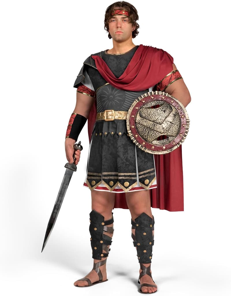 Brave Men Roman Gladiator Costume Set for Halloween