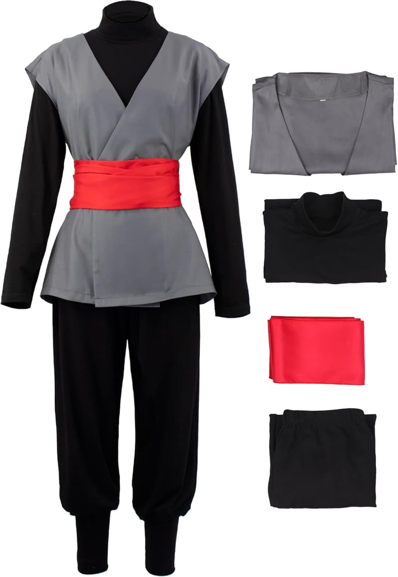Men's Black Kung Fu Costume Set for Anime Cosplay & Halloween