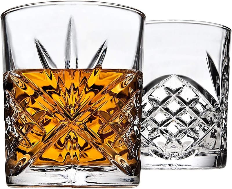 Dublin Crystal Whiskey Decanter & 6 Glass Set for Bar