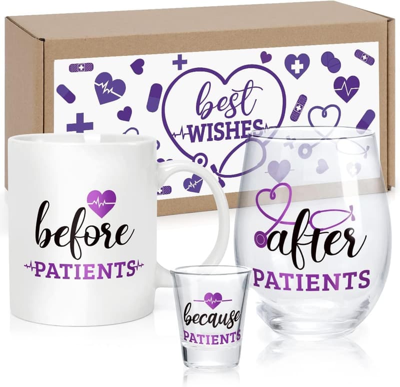 Doctor's Day Nursing Gift Set: Mug, Wine Glass & Shot Glass