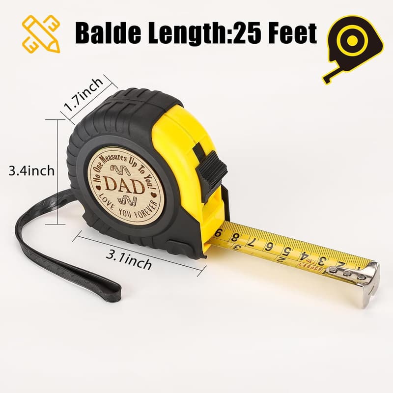Engraved 25 FT Tape Measure - Perfect Father's Day Gift for Dad