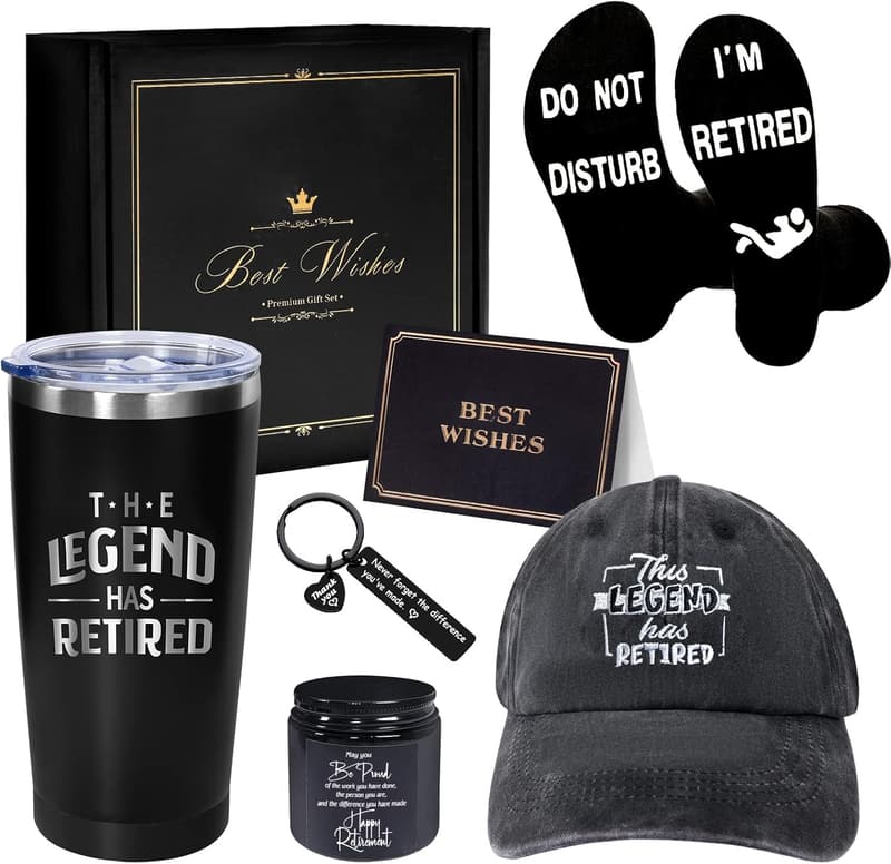 Retirement Gift Set: Insulated Tumbler & Gift Box for Men