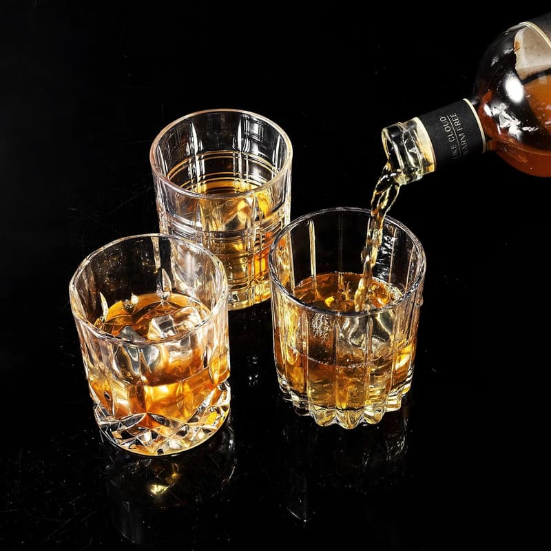 Whiskey Glasses Set of 6 - 10 Oz Tumblers for Men’s Gifts