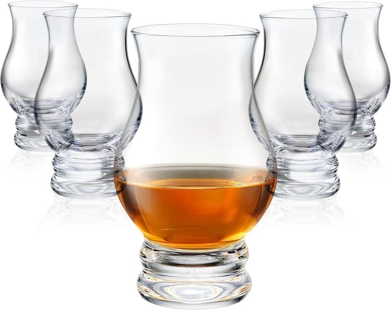 Whiskey Glasses Set of 6 - Clear Old Fashioned Gift Set