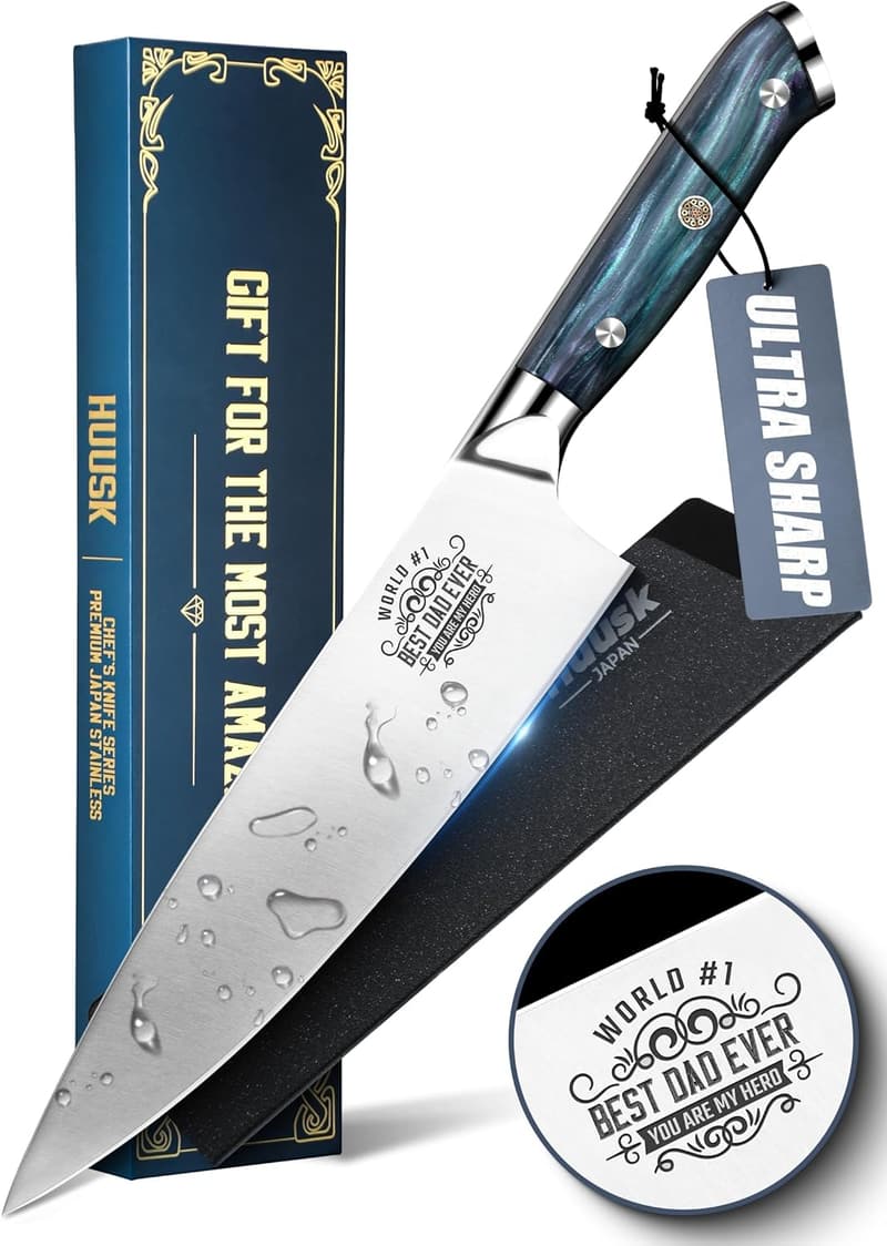 Father's Day Stainless Steel Chef Knife with Resin Handle