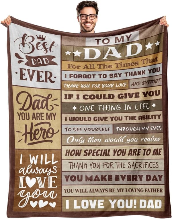 Father's Day Soft Throw Blanket - Gift for Dad from Kids