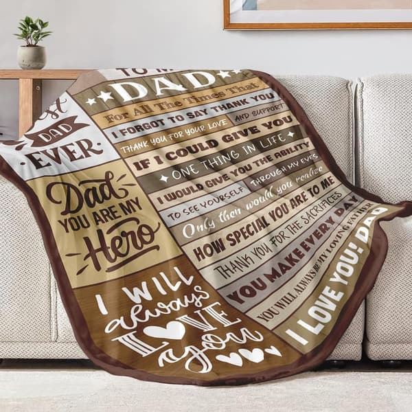 Father's Day Soft Throw Blanket - Gift for Dad from Kids