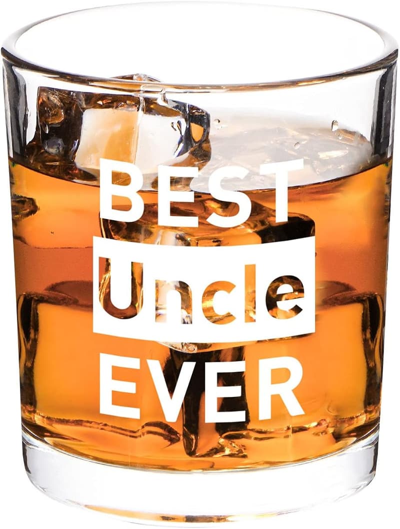 Funny Whiskey Glass for Uncle - 10 oz Gift for Father's Day