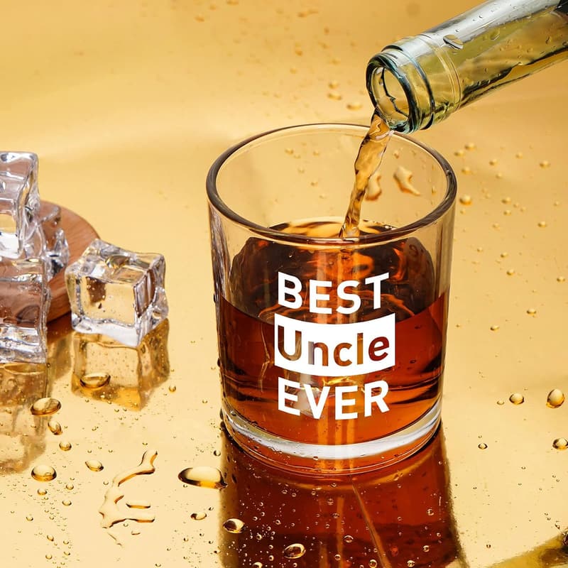 Funny Whiskey Glass for Uncle - 10 oz Gift for Father's Day