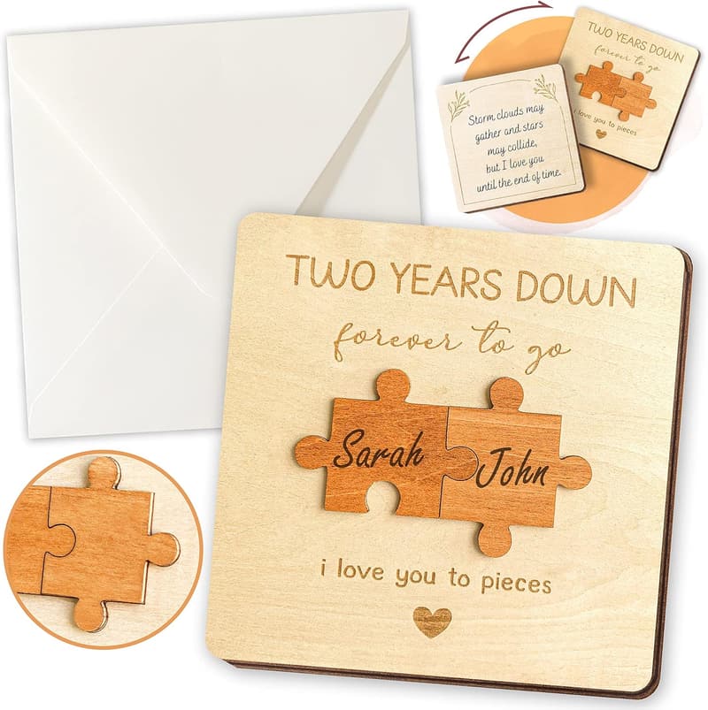 2nd Anniversary Cotton Card - Perfect Gift for Couples