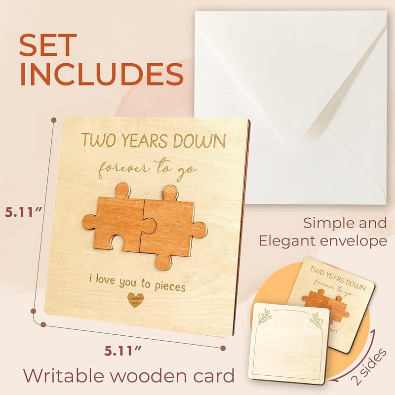 2nd Anniversary Cotton Card - Perfect Gift for Couples
