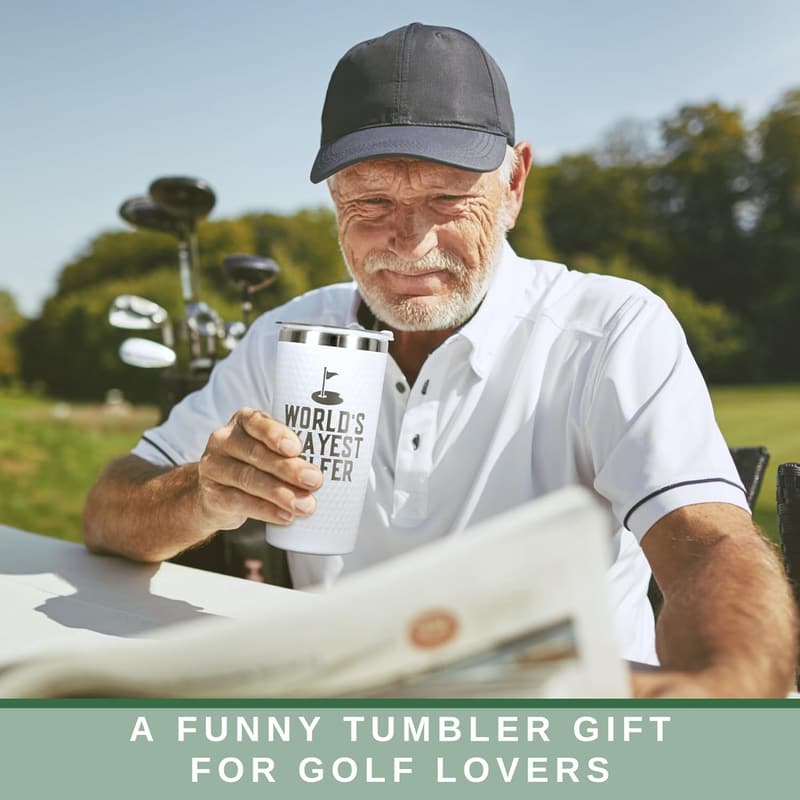 Father's Day Golf Gift - Funny 20 Oz Stainless Steel Tumbler for Men