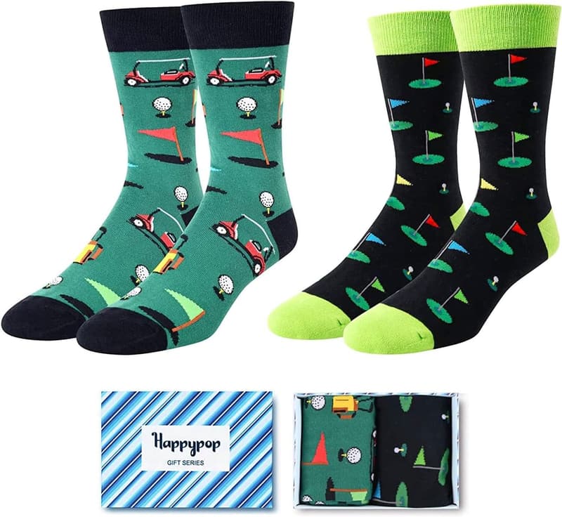 Men's Novelty Socks - Bowling, Golf, and American Flag Design