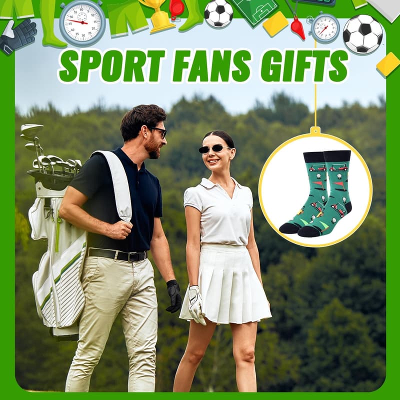 Men's Novelty Socks - Bowling, Golf, and American Flag Design