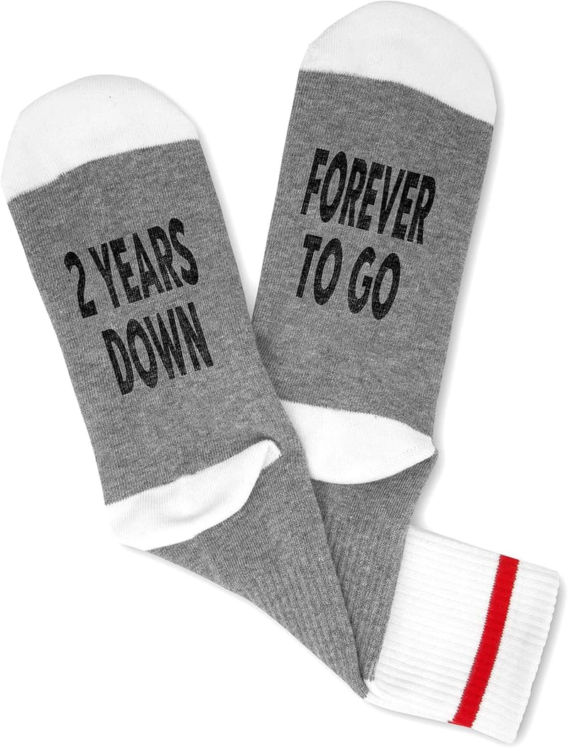 2nd Anniversary His and Hers Couple Socks