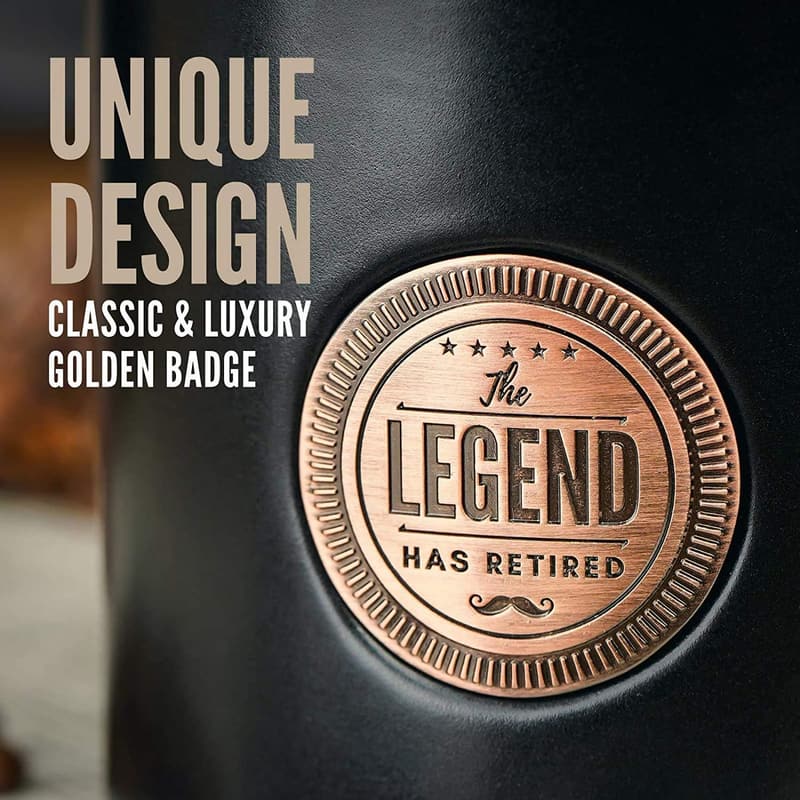 Retirement Gift - Ceramic Coffee Cup with Golden Badge - 15 oz