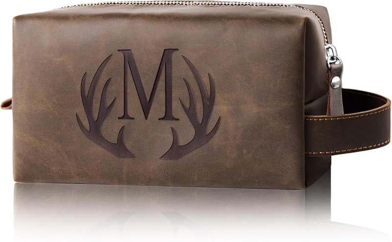 Personalized PU Leather Toiletry Bag for Father's Day Gifts