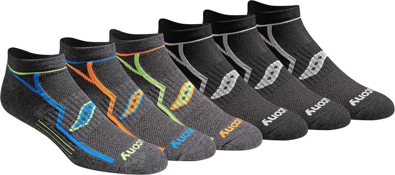 Saucony Men's RunDry Bolt No-Show Socks – Performance Pack