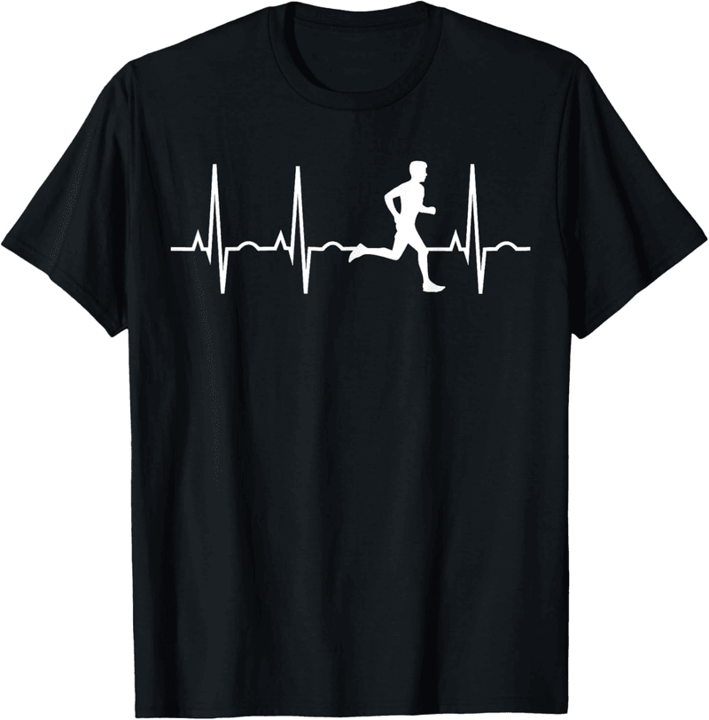 Men's Running Shirt - Runners Heartbeat Gift Tee
