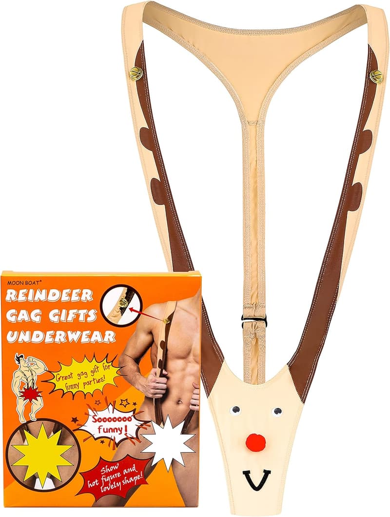 Moon Boat Reindeer Underwear Prank Gift for White Elephant