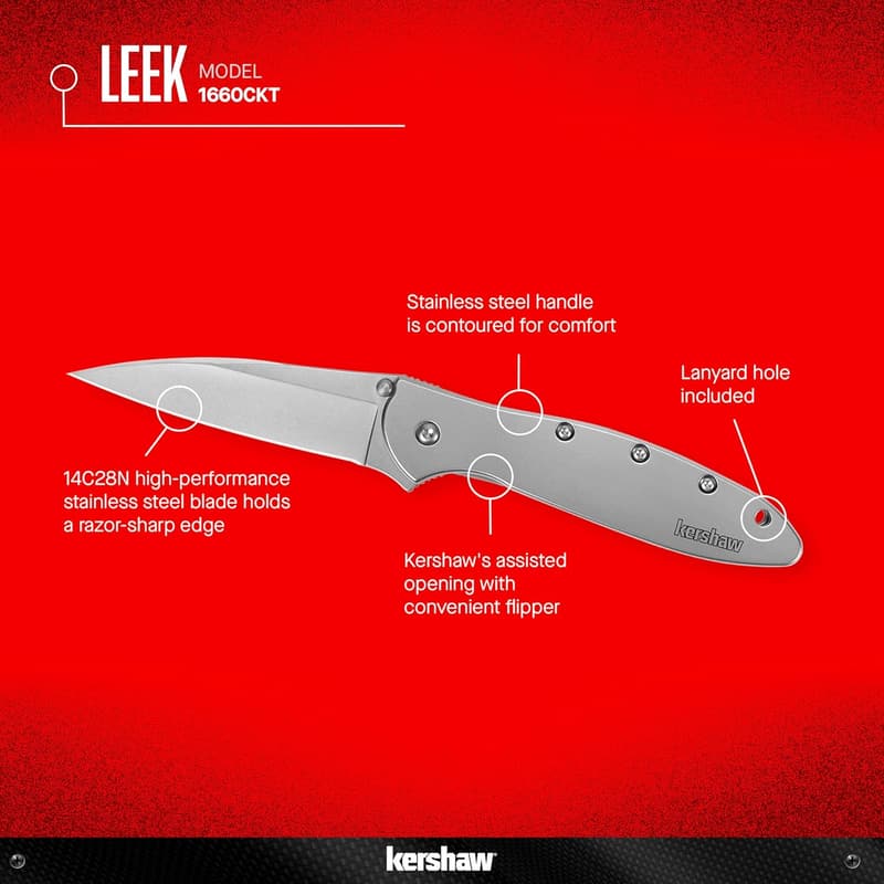 Kershaw Leek Folding EDC Knife with 3