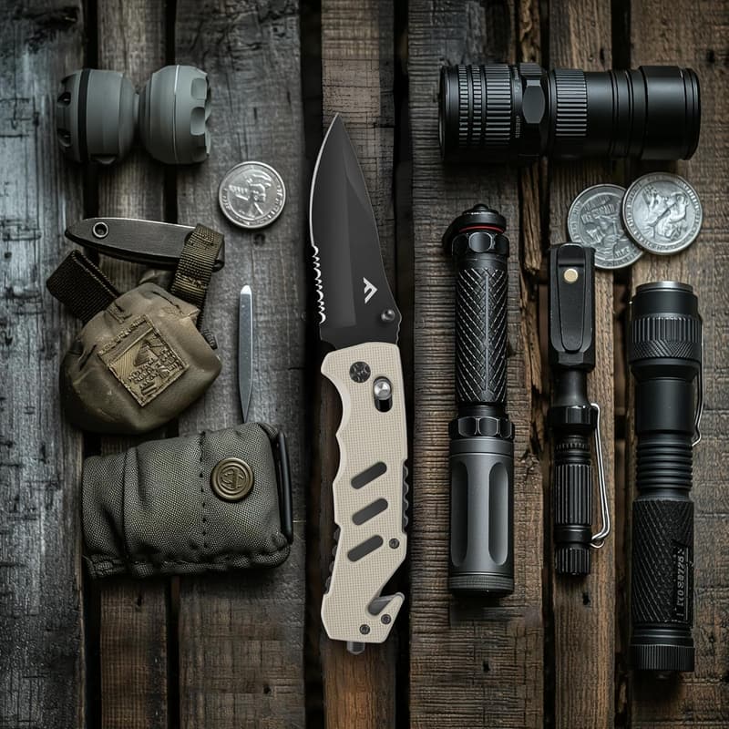 EDC Folding Pocket Knife with Clip and Glass Breaker for Dad