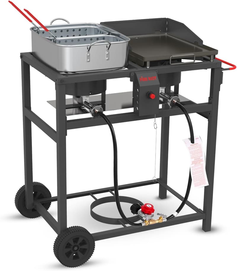Portable Outdoor Propane Deep Fryer & Griddle Combo