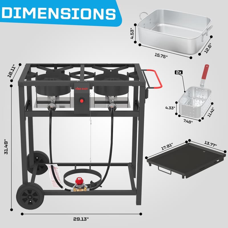 Portable Outdoor Propane Deep Fryer & Griddle Combo