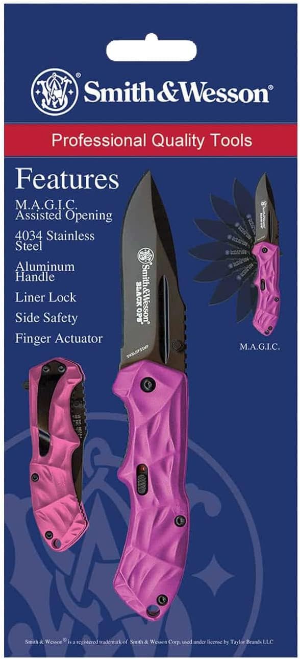 Smith & Wesson Pink Tactical EDC Knife with 2.5