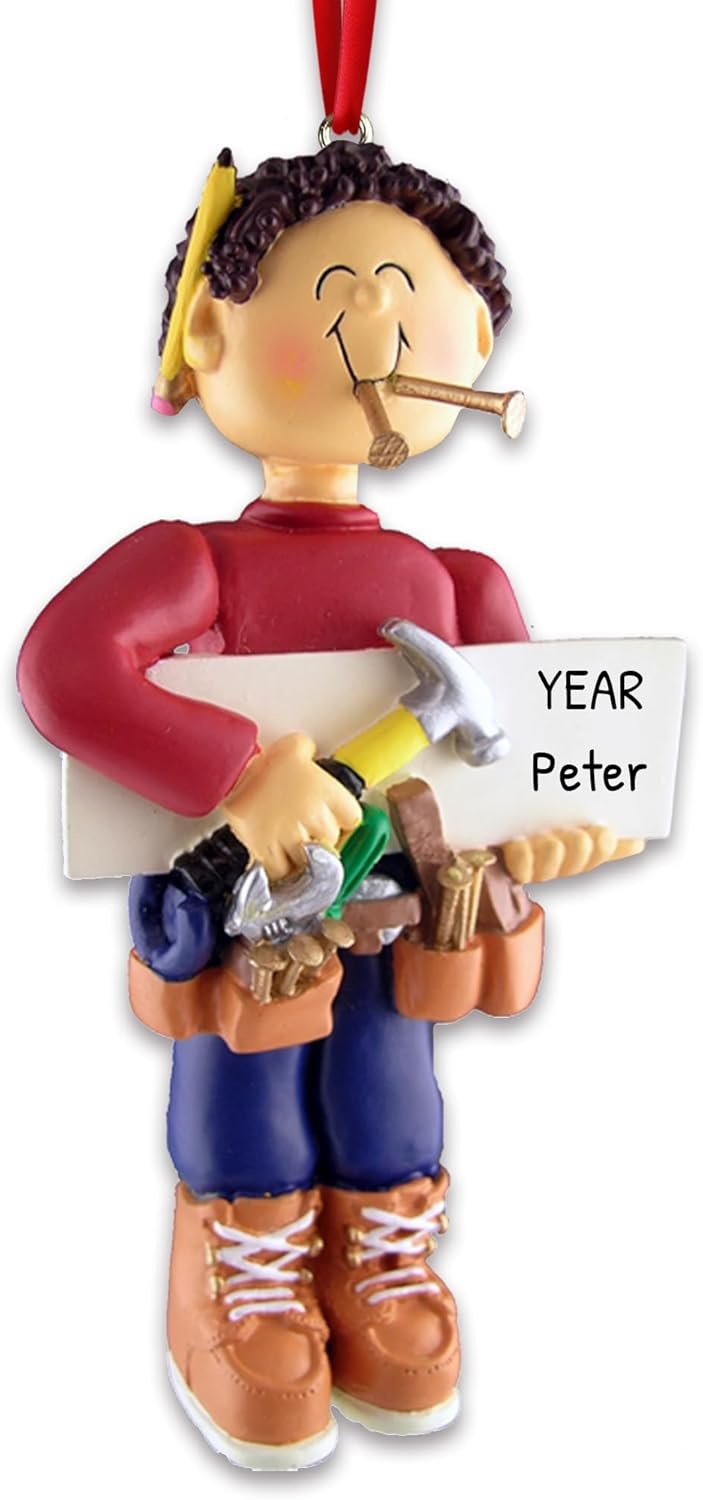 Personalized Christmas Tree Ornament 2024 - Artisan Woodworker Dad