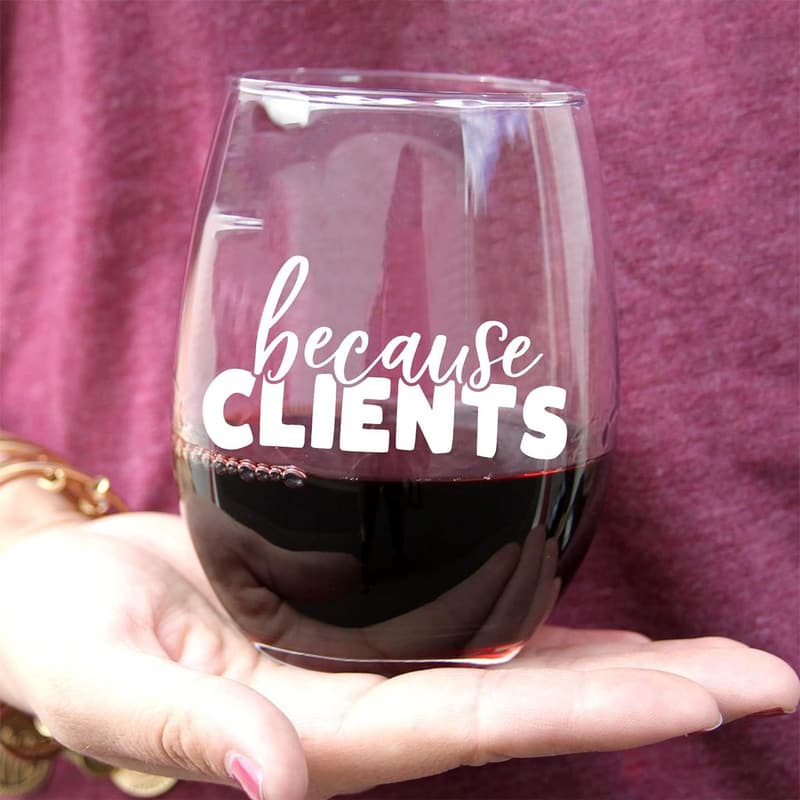 Humorous Wine Glass Gift for Hair Stylists and Professionals
