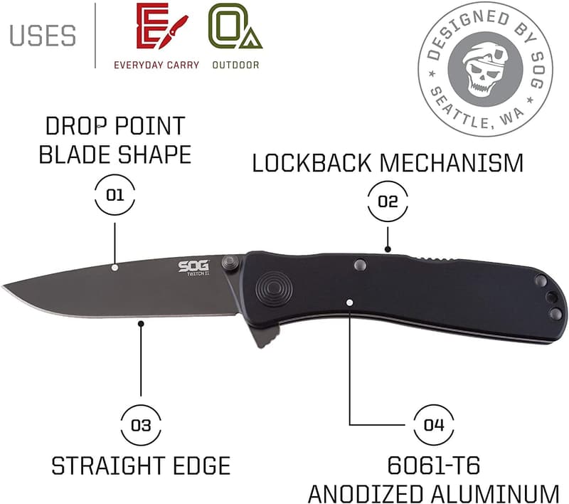 Compact Camping Folding Knife | AUS-8 Steel Blade