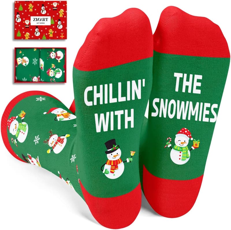 Funny Elf & Snowman Socks for Teens - Christmas Gift