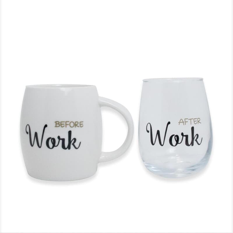 Graduation Gift Coffee Mug & Stemless Wine Glass Set for All