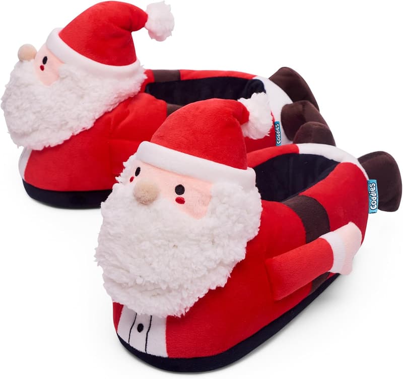 Funny Holiday Santa Slippers - Secret Santa Gift for All Sizes