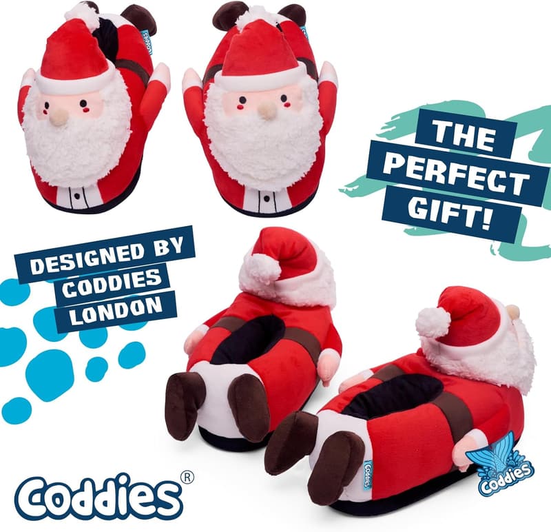 Funny Holiday Santa Slippers - Secret Santa Gift for All Sizes
